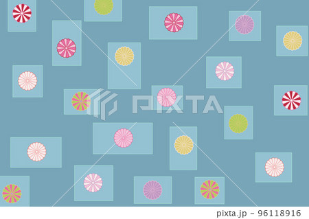 有色人種　イラスト　青系 96118916