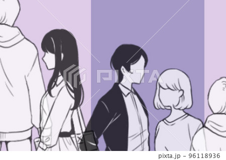 恋をしている二人　男女　イラスト 96118936