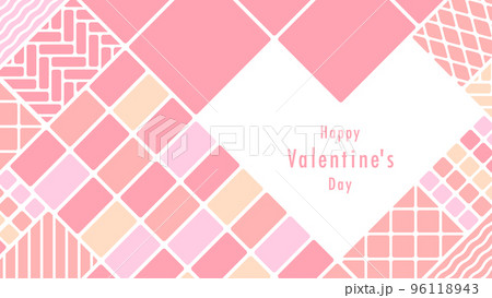 バレンタインの背景イラスト　ピンク色　ハートマーク 96118943