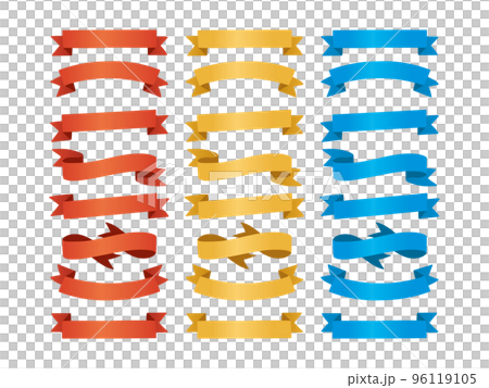 Elegant ribbon set of red, yellow and blue Elegant ribbon set of red, yellow and blue 96119105