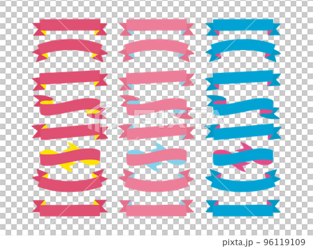 Flashy ribbon set of red, pink and blue 96119109
