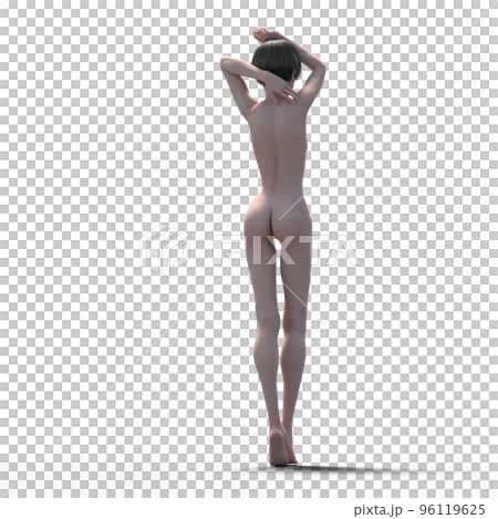 Posing woman nude perming3DCG illustration material 96119625