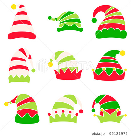 Set of Elf hat isolated on white background 96121975