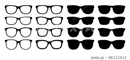 Set of Glasses in flat style isolated 96122012