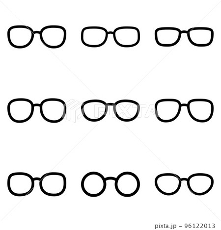 Set of Glasses in flat style isolated 96122013