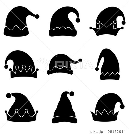 Set of Elf hat isolated on white background 96122014