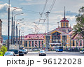 Novokuznetsk, Russia, 07.31.2022: restored new building of Novokuznetsk railway station 96122028