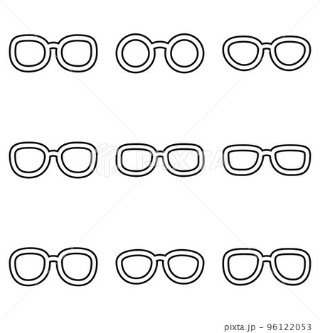 Set of Glasses in line style isolated Set of Glasses in line style isolated 96122053