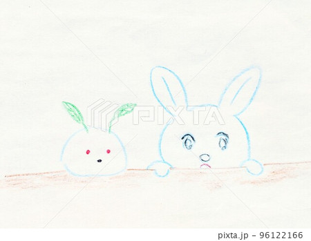 ウサギと雪ウサギ 96122166