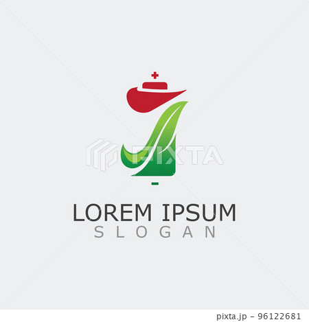 Eco Battery and leaf logo template design illustration vector 96122681