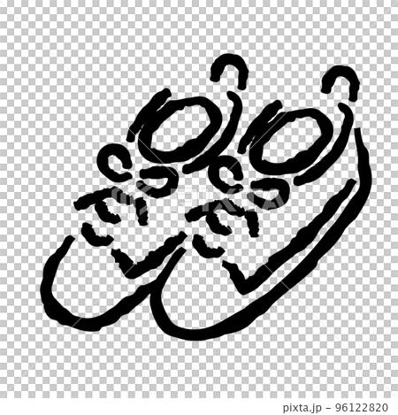 帶鞋帶的運動鞋手繪插圖 96122820