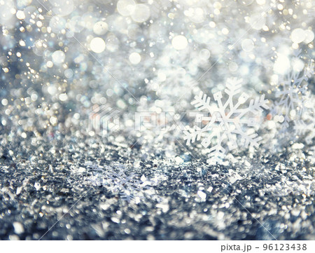 Abstract glowing Christmas blue background with snowflakes 96123438