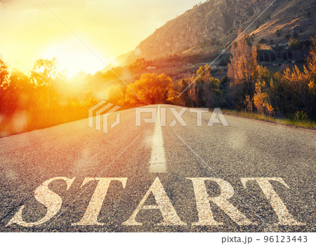 Start road of career. Concept of company startup Start road of career. Concept of company startup 96123443