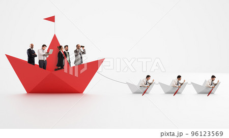 Unity is strength. Workers who make the company go forward. Concept of teamwork and alliance. 3D Rendering 96123569
