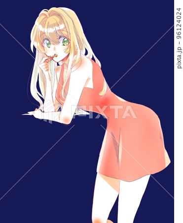 口紅を塗っている女性 金髪 口紅を塗っている女性 金髪 96124024