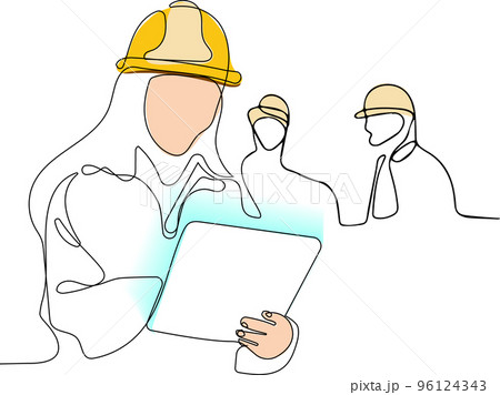 construction manager and engineer working on building site. Vector illustration construction manager and engineer working on building site. Vector illustration 96124343