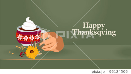Happy Thanksgiving holiday vector design template for websites, posters, banners. Happy Thanksgiving with traditional food, turkey, pies, pumpkins and fruits. Vector website template Happy Thanksgiving holiday vector design template for websites, posters, banners. Happy Thanksgiving with traditional food, turkey, pies, pumpkins and fruits. Vector website template 96124506