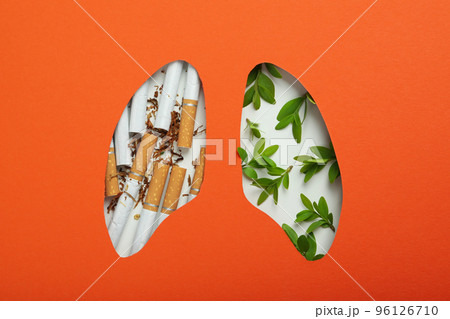 Lung health concept, harm of smoking on the lung 96126710