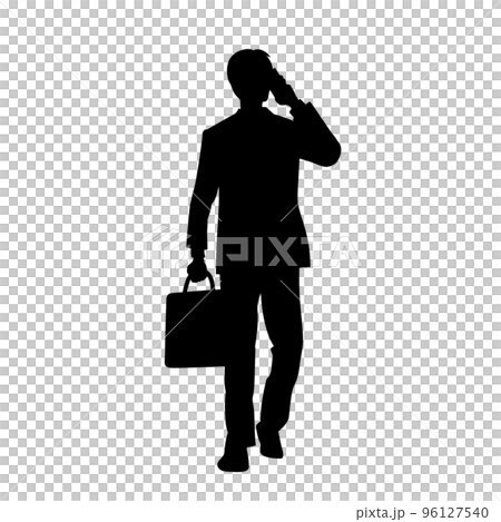 電話をするサラリーマンのシルエット 96127540