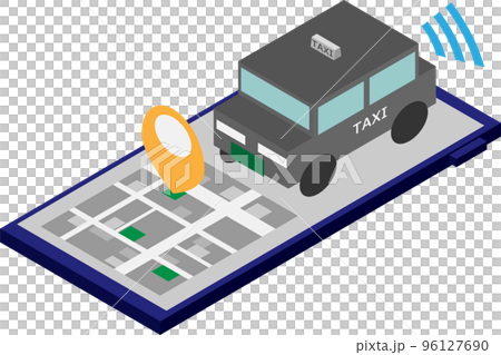 使用等距智能手機的出租車調度圖像說明 96127690