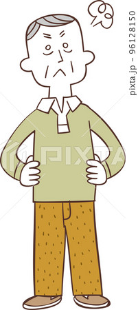 怒る中高年の男性の全身 96128150