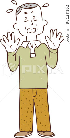 焦る中高年の男性の全身 焦る中高年の男性の全身 96128162