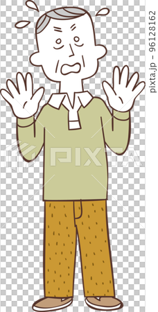 焦る中高年の男性の全身 焦る中高年の男性の全身 96128162