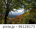 紅葉の山から遥かな山波を望む 96128173