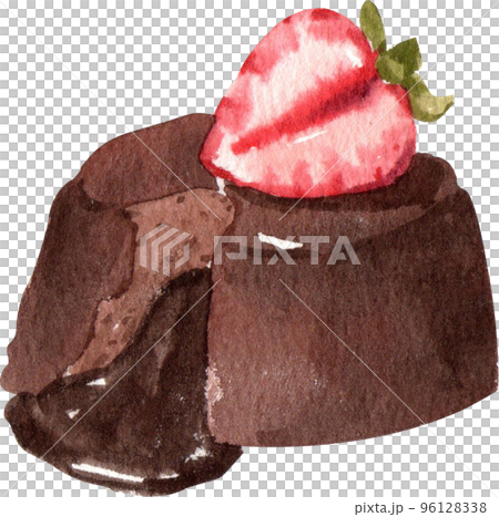 Chocolate Sweet Dessert And Drink Icons Watercolor 96128338