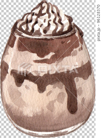 Chocolate Sweet Dessert And Drink Icons Watercolor 96128370