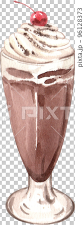 Chocolate Sweet Dessert And Drink Icons Watercolor 96128373