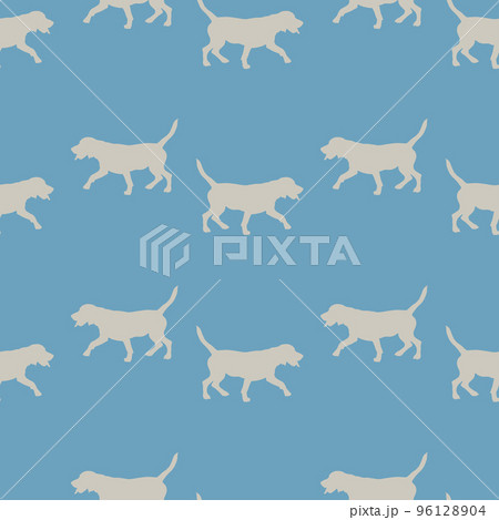 Walking english beagle puppy. Seamless pattern. 96128904