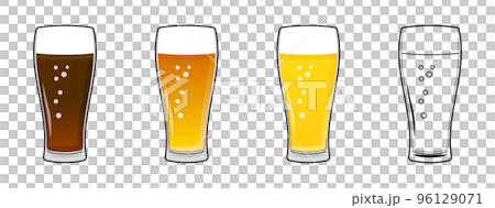 Vector illustration set of draft beer in a glass 96129071