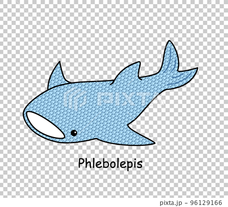 古代魚 フレボレピス Phlebolepis ジンベイザメに似た姿のアゴがない魚 イラスト 96129166