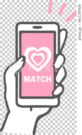 出会い系サイト マッチングアプリ 婚活アプリ を使用する手 スマホのイラスト素材 出会い系サイト マッチングアプリ 婚活アプリ を使用する手 スマホのイラスト素材 96129409