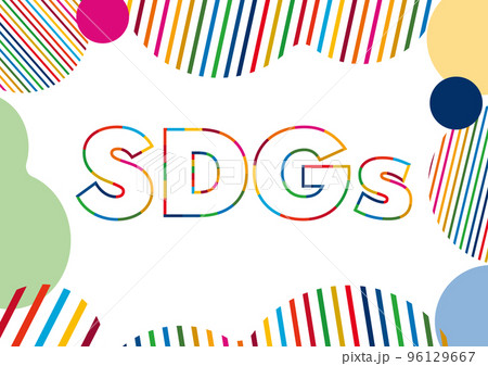 SDGsをイメージしたロゴと17色のフレーム SDGsをイメージしたロゴと17色のフレーム 96129667