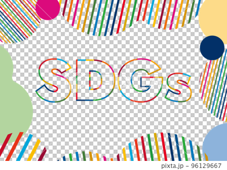 SDGsをイメージしたロゴと17色のフレーム SDGsをイメージしたロゴと17色のフレーム 96129667