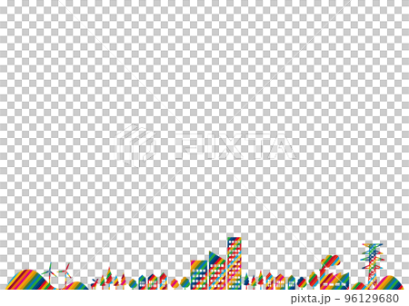 SDGs17色の背景素材　街並み 96129680