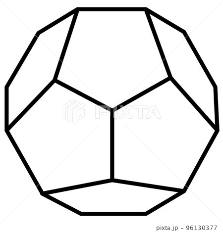 シンプルな正十二面体の線画 96130377