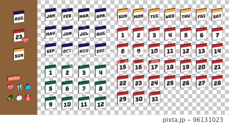 カレンダー アイコン セット　立体風 96131023