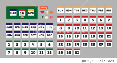 カレンダー アイコン セット　日めくり風 96131024