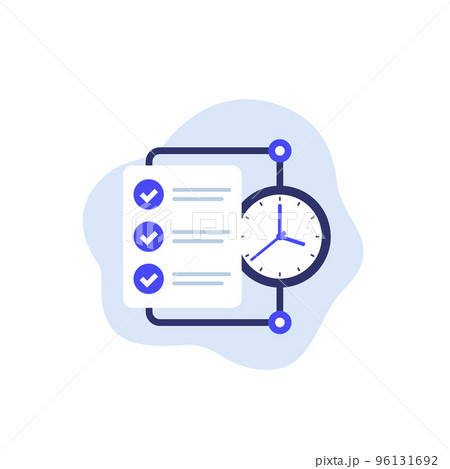 timesheet, time tracking vector icon timesheet, time tracking vector icon 96131692