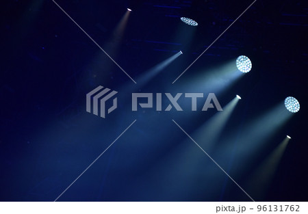 Blue stage lights, light show at concert Blue stage lights, light show at concert 96131762