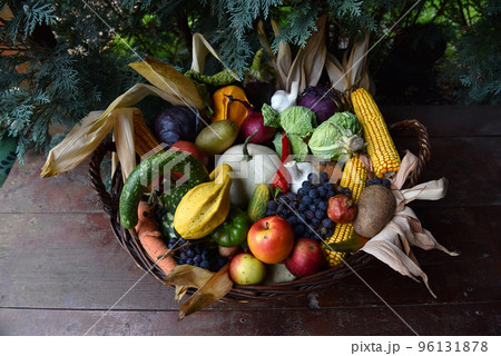 Basket of organic food vegetables Basket of organic food vegetables 96131878