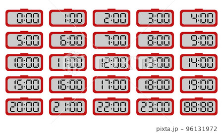 シンプルな赤いデジタル目覚まし時計（毎時0分と88：88のセット） 96131972