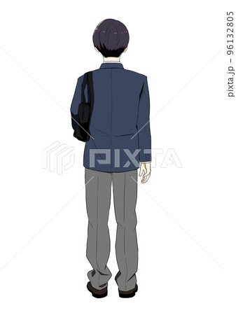 カバンを持つ男子高生　後ろ姿 96132805
