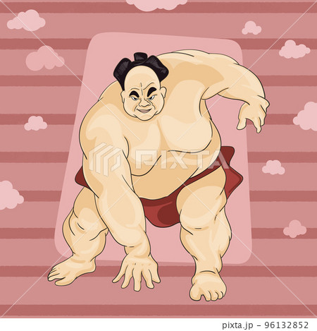 Sumo Wrestler Traditional Pose Sumo Wrestler Traditional Pose 96132852