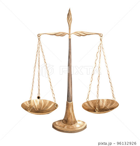 Scale Watercolor. Isolate. Illustration for clipart. Designed for menus, culinary blogs, packaging, textiles, web design, sites, stickers, invitations, patterns, logos. Drawn by hand. 96132926