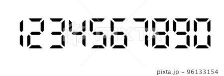 デジタル数字1、2、3、4、5、6、7、8、9、0のセット（非表示部分は削除している） 96133154