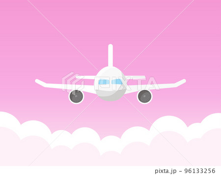 ピンクの空を飛ぶ飛行機_お出かけ観光楽しいイメージ ピンクの空を飛ぶ飛行機_お出かけ観光楽しいイメージ 96133256